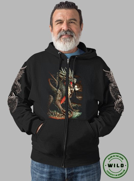 Dragon sweat jacket zipper hood hoodie