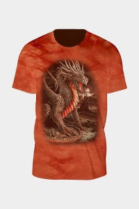 Tie Dye Orange Dragon T-Shirt