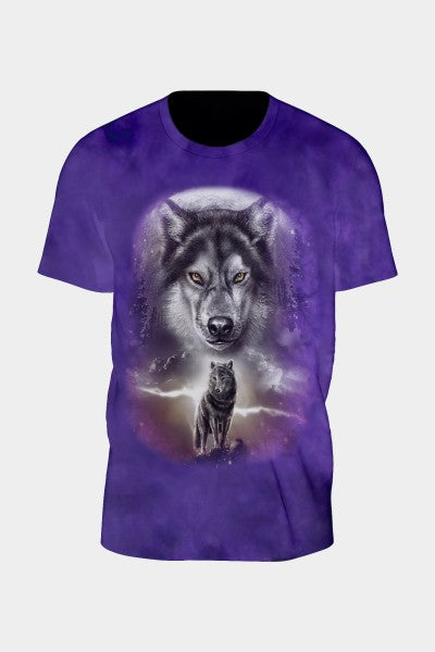 Tie Dye Purple Wolf T-Shirt