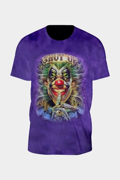 Tie Dye Purple Shut-up Joker T-Shirt