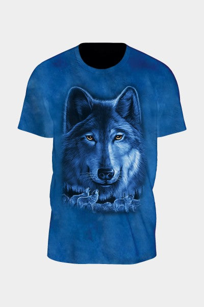 Tie-Dye Blue Lone Wolf T-Shirt