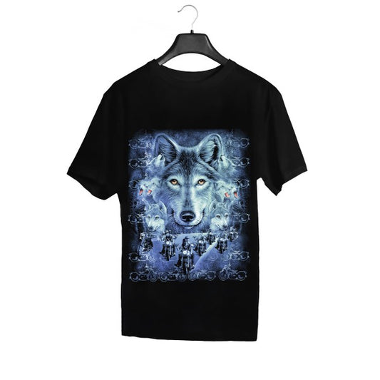 Biker Tribe and Wolf T-Shirt