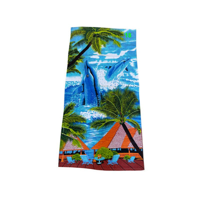 Beach towel cotontowel Motifs animals palm trees