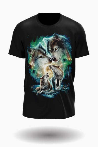 Lead wolf with lover and wolf pack T-shirt