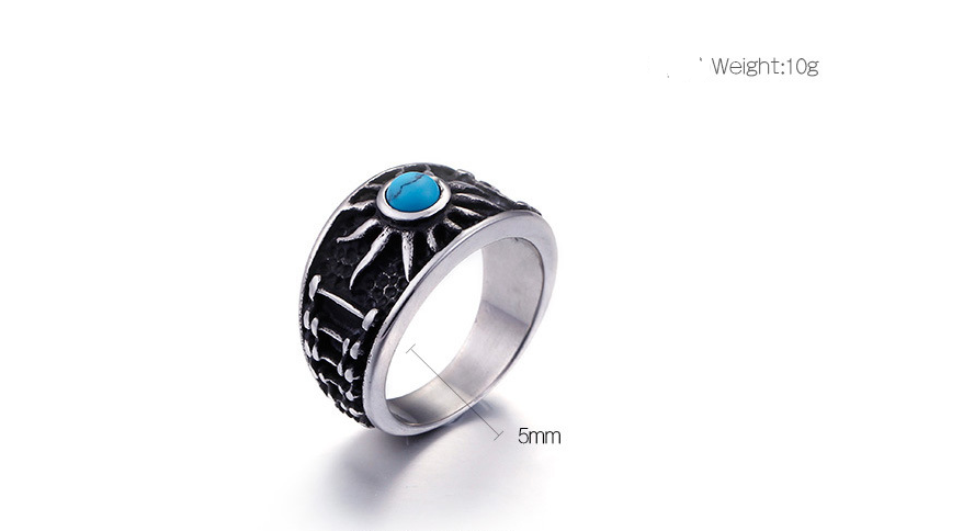 Gothic Sun Turquoise Ring