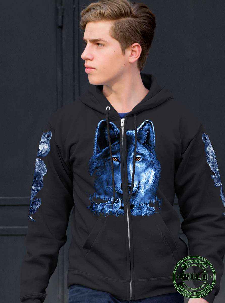 Wolf Sweat Jacket Zipper Hooded Hoodie1